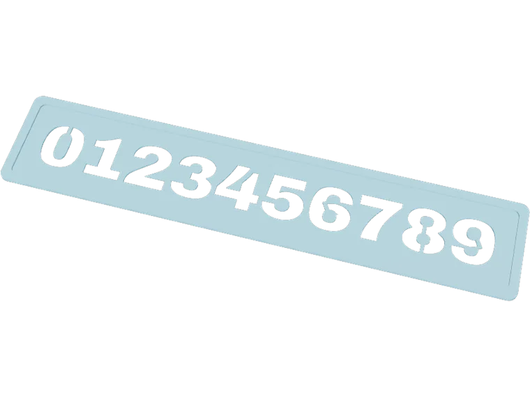 0123456789 stencil, 300 mm