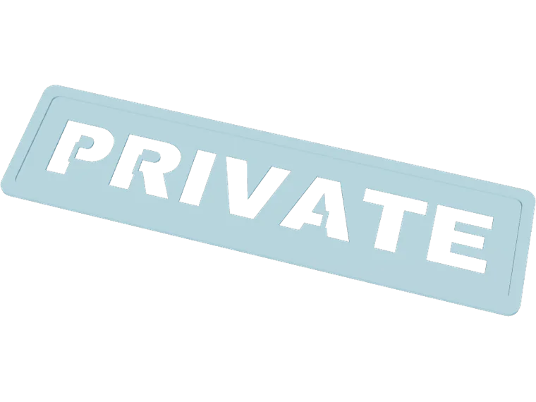 PRIVATE stencil, 220 mm