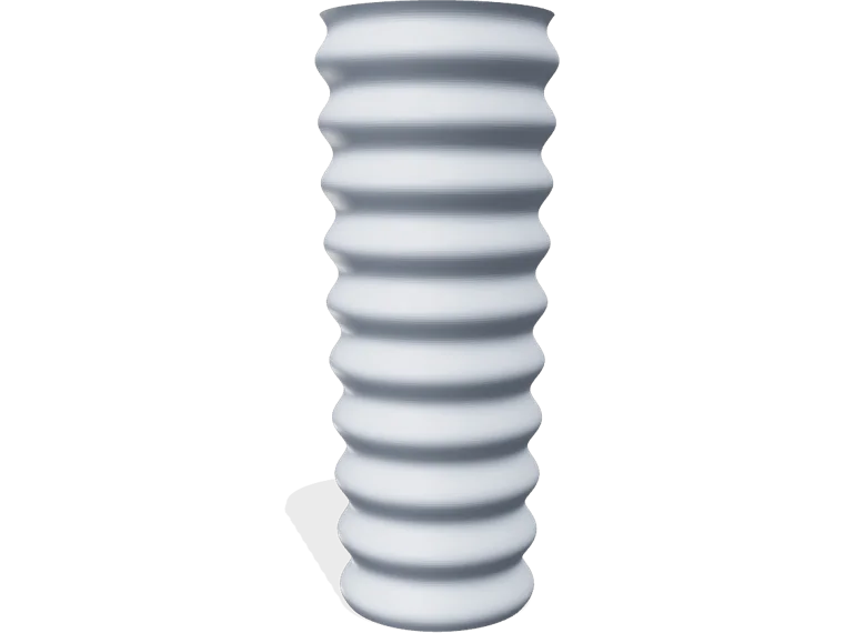 Wavy vase 220 mm, 10 ripples