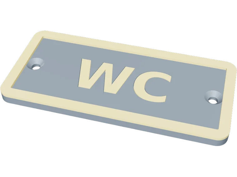 WC sign, inlay
