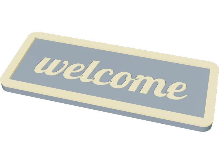 welcome sign, inlay